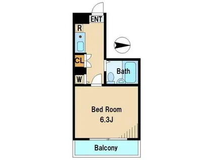 エクセリア高円寺(1K/2階)の間取り写真