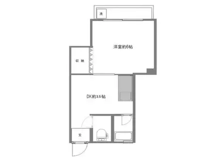 ネオコーポちくま(1DK/3階)の間取り写真