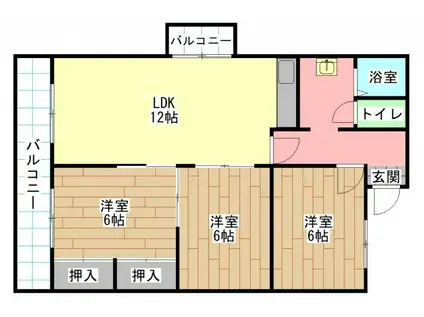 高峰グリーンマンション(3LDK/3階)の間取り写真