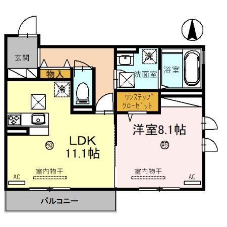コーポTE II(1LDK/1階)の間取り写真