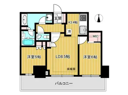 大崎ステーションレジデンス(2LDK/17階)の間取り写真