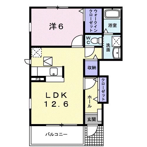 パラッツォM(1LDK/1階)の間取り写真