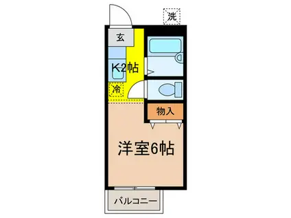 サンライフ鳥山(1K/2階)の間取り写真