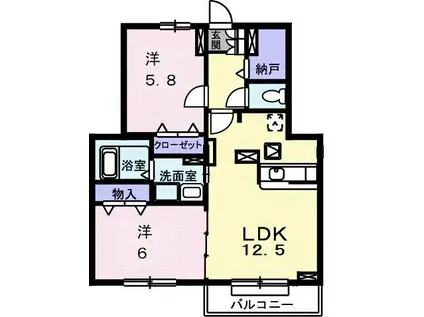 アルコバレーノ(2LDK/1階)の間取り写真