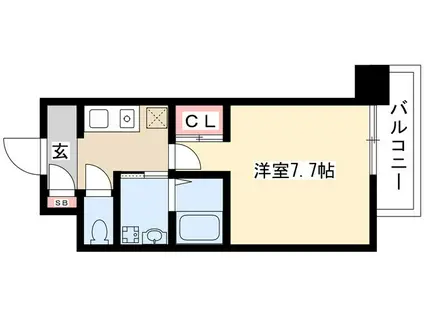 ランドハウス八事(1K/4階)の間取り写真