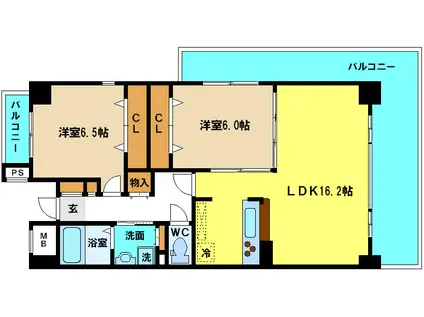 サン ベルファム(2LDK/10階)の間取り写真