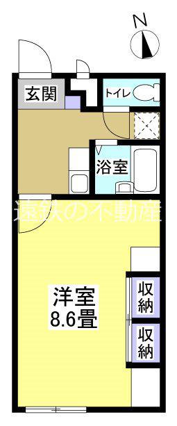 アリエッタ延久II(1K/2階)の間取り写真