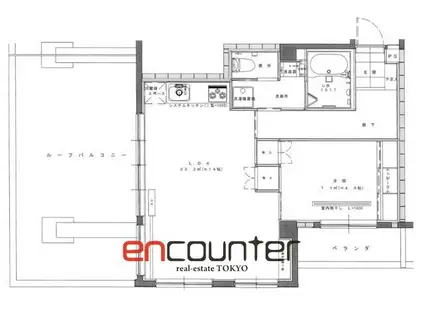 四谷グリーンマンション(1LDK/4階)の間取り写真