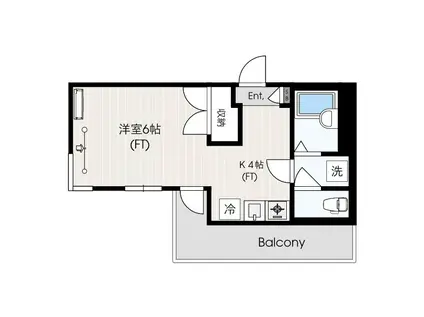 メゾンベルツリーII(1K/3階)の間取り写真