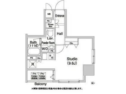 コンフォリア浅草橋デュー(ワンルーム/2階)の間取り写真