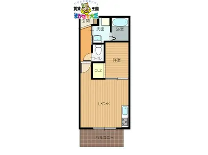 クレリア柳谷(1LDK/1階)の間取り写真