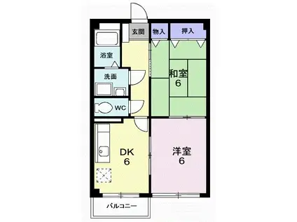 グランファー86(2DK/2階)の間取り写真