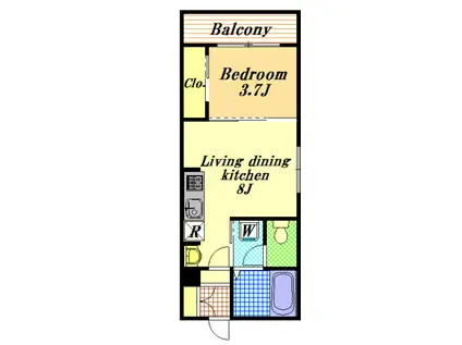 ティー.オージ マンション(1LDK/3階)の間取り写真