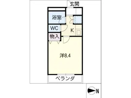 KLEBER(1K/3階)の間取り写真