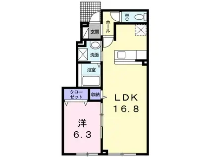 ビクトリー・B(1LDK/1階)の間取り写真