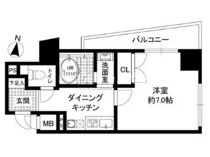 プリオール・オオフチ(1DK/2階)の間取り写真