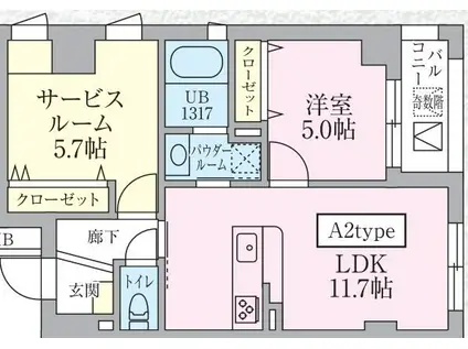 LA CEZANNE TOKIWA(1SLDK/4階)の間取り写真