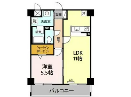 ロイヤルアベニュー(1LDK/5階)の間取り写真