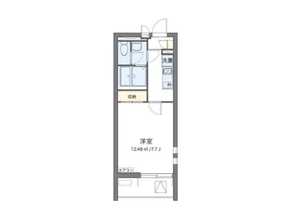 クレイノオリーブハウス ネオII(1K/3階)の間取り写真