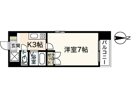 バオバブ白島(1K/7階)の間取り写真