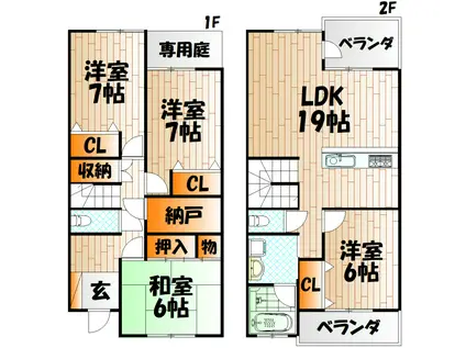 ハーモニータウン妙見(4SLDK/1階)の間取り写真