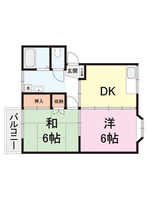 イセキレジデンス21(2DK/2階)の間取り写真