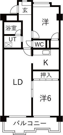 ラ・フォーレYAMADA(2LDK/4階)の間取り写真