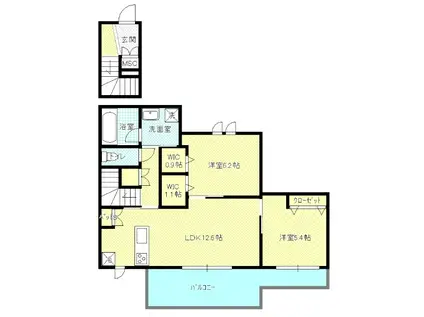 CASA CLAIR(2LDK/2階)の間取り写真