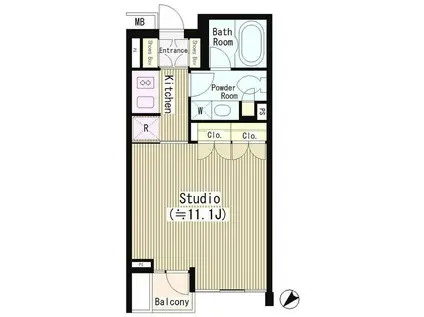 ル・シヤージュ神宮前(ワンルーム/2階)の間取り写真