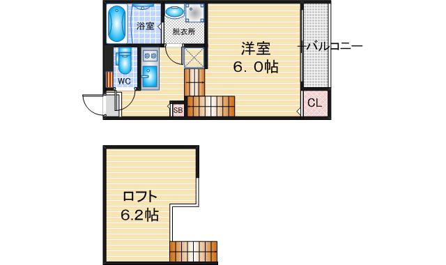 ARBRE志賀本通(1SK/1階)の間取り写真