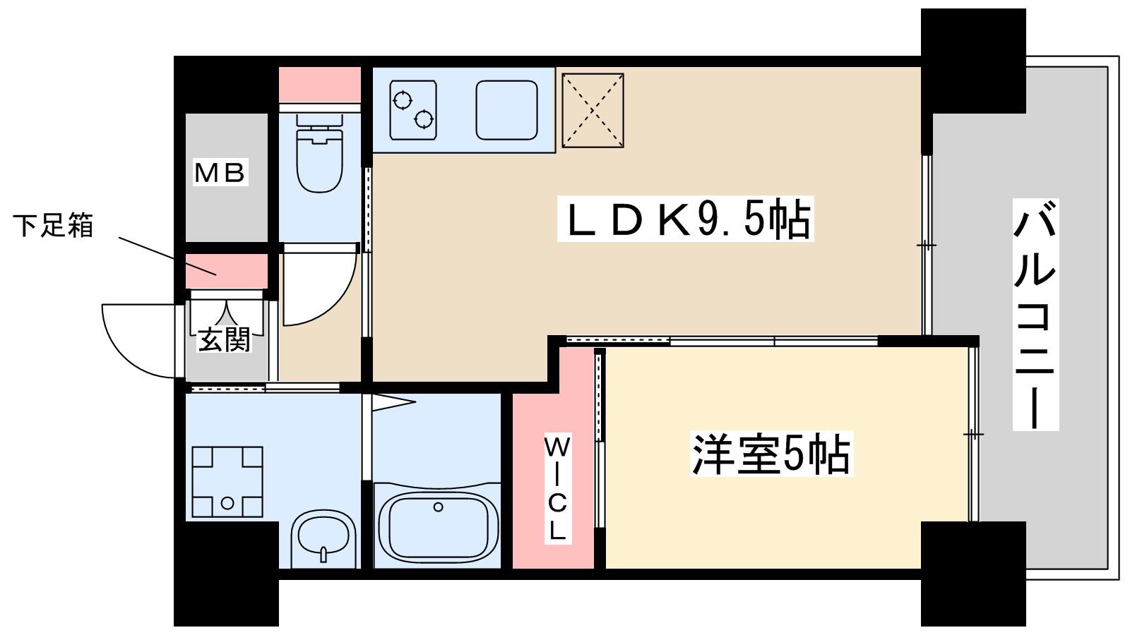 ノルデンハイム江坂Ⅱ(1LDK/7階)の間取り写真