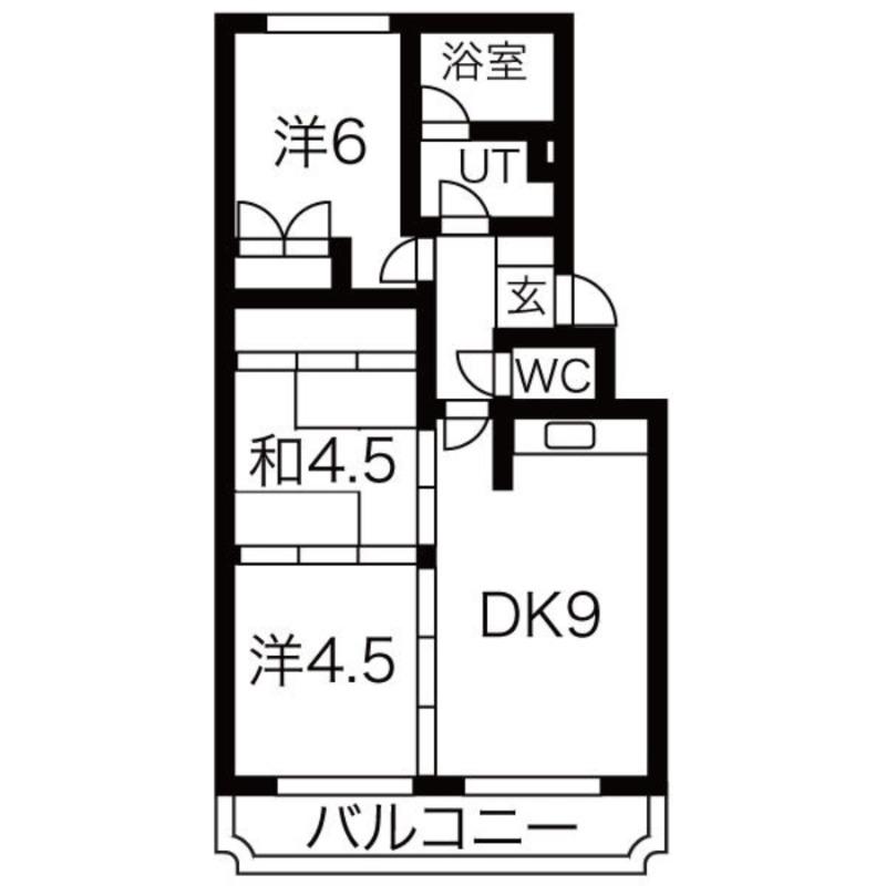 シャトー和田(3DK/4階)の間取り写真
