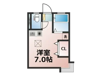 ウッドハイム(ワンルーム/1階)の間取り写真