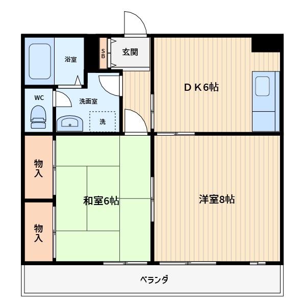 メゾン・プルミエ(2DK/1階)の間取り写真