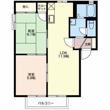 サンライズ C(2LDK/2階)の間取り写真