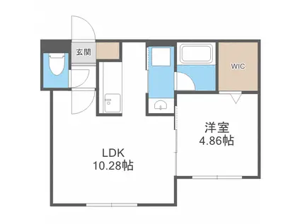シエル麻生(1LDK/1階)の間取り写真