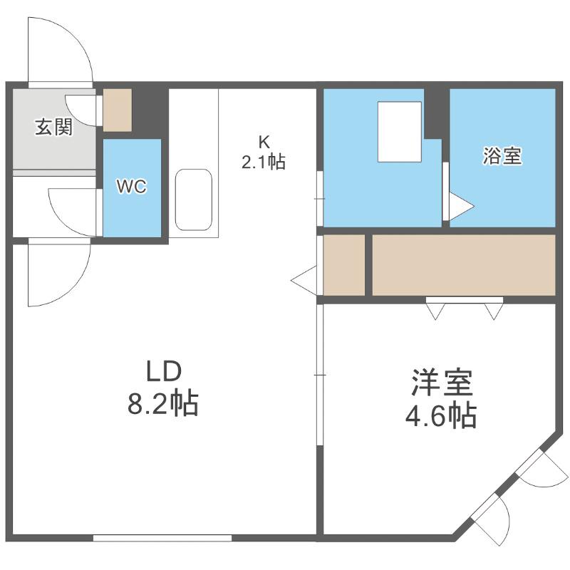 PROGRACE S19(1LDK/2階)の間取り写真