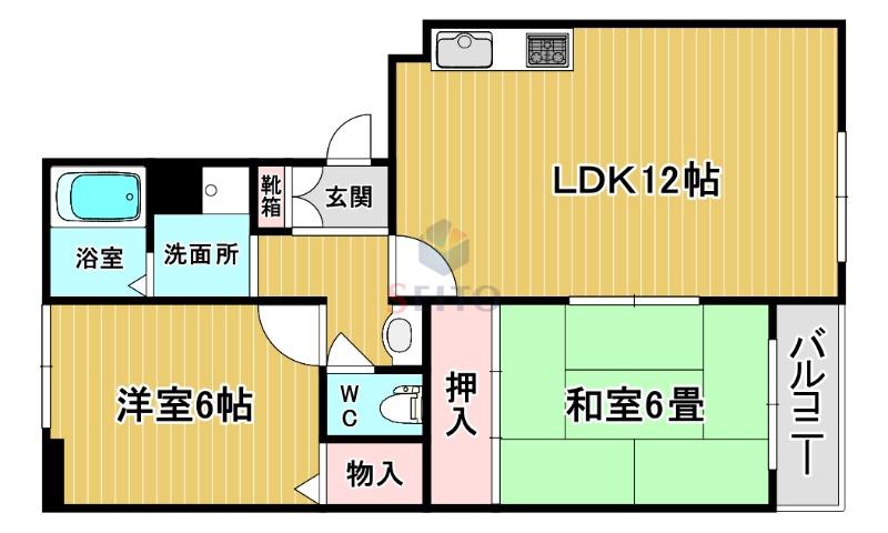 プラムキャッスル(2LDK/1階)の間取り写真