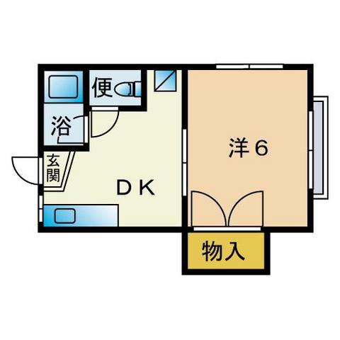 HR南福岡(1K/1階)の間取り写真