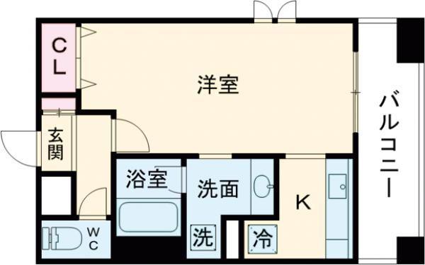 プレジール三ノ宮(1K/5階)の間取り写真