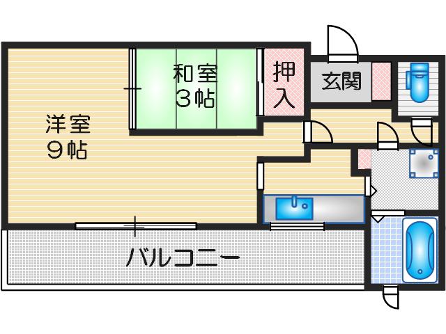 ノース・ヒルズ(1LDK/5階)の間取り写真