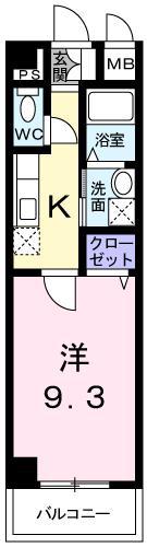 カーサイリーデ(1K/1階)の間取り写真