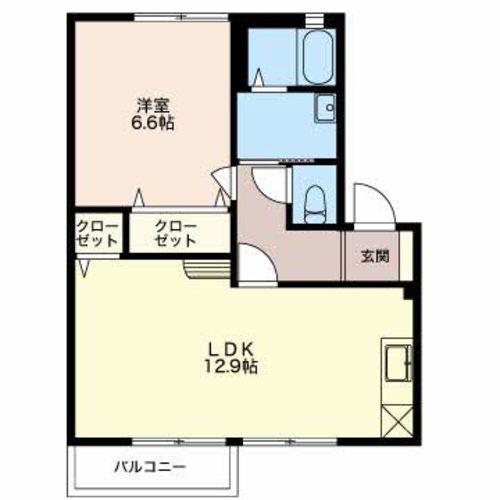 アペックスC(1LDK/2階)の間取り写真