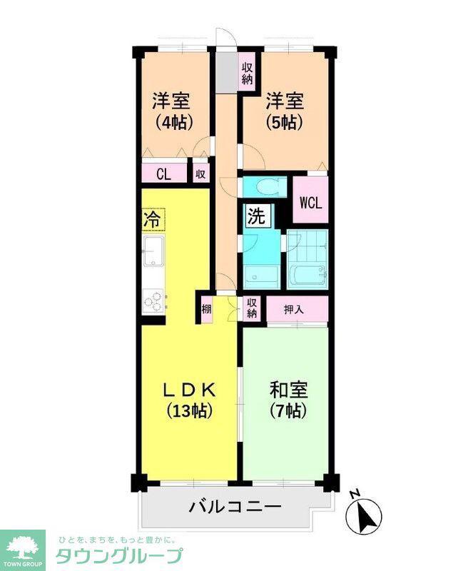 ライオンズマンション津田沼前原(3LDK/5階)の間取り写真