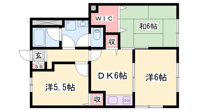 プラチナコート小野(3DK/1階)の間取り写真