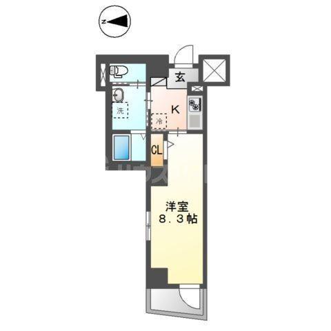 COMFORT A 砂町水辺公園(1K/2階)の間取り写真