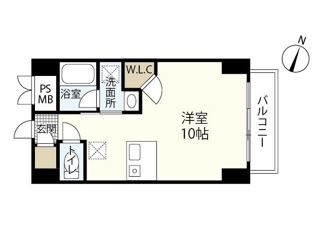 メゾンド銀山(ワンルーム/9階)の間取り写真
