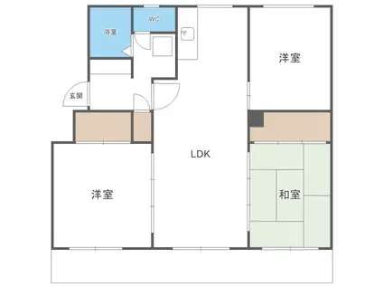 澄川コーポ(3LDK/2階)の間取り写真