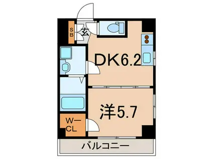プランドール尾山台(1DK/3階)の間取り写真