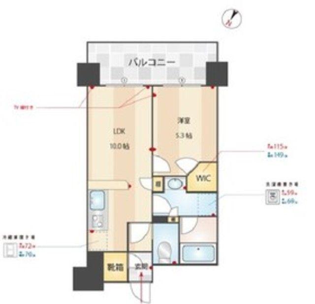ルキシア薬院(1LDK/7階)の間取り写真